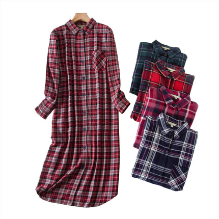 Long plaid nightgowns