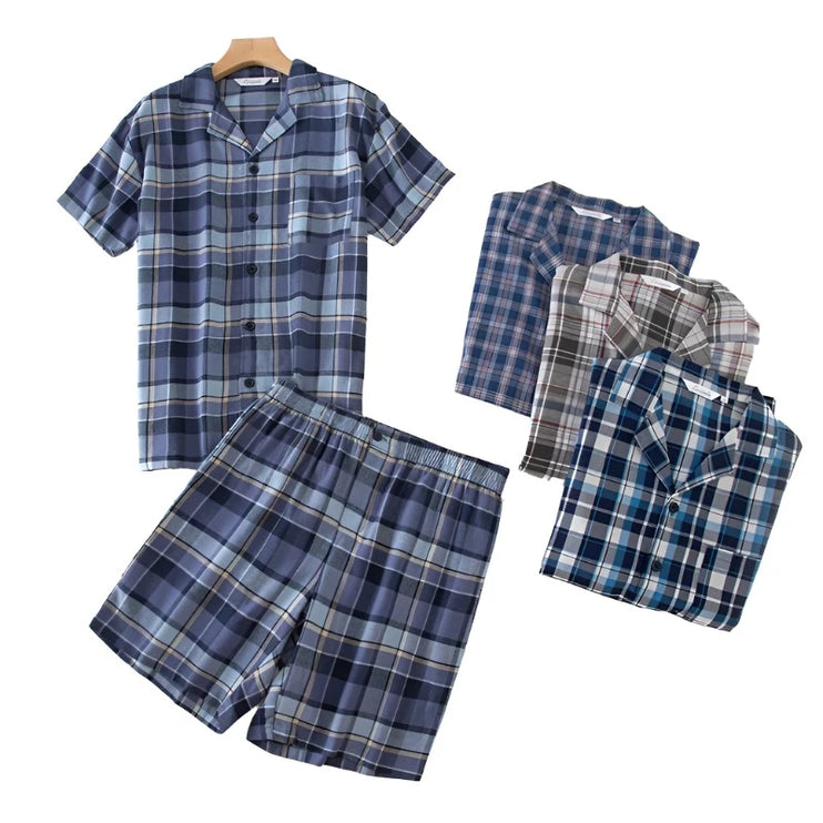 Plaid Shorts Pajamas Sets