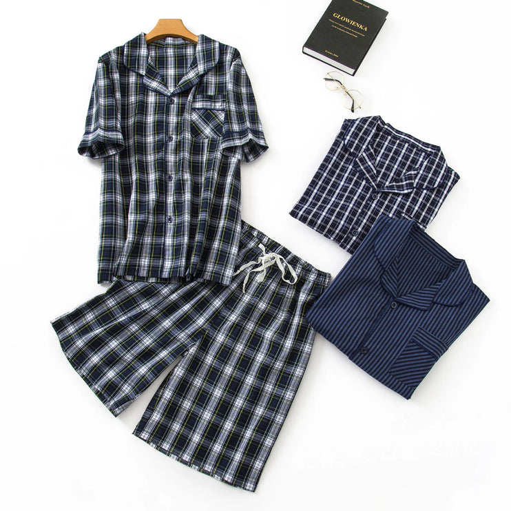 Plaid Shorts Pajamas Sets