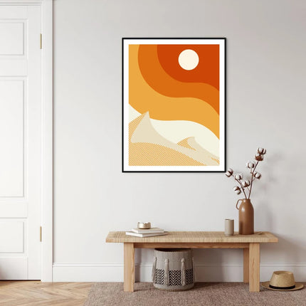 Abstract Orange Landscape Posters