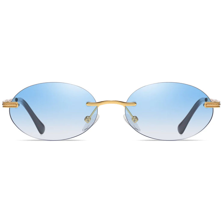 oval frameless sunglasses