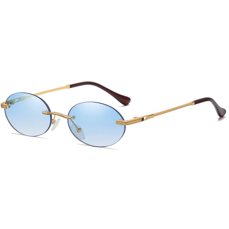 oval frameless sunglasses