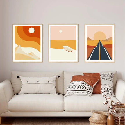 Abstract Orange Landscape Posters