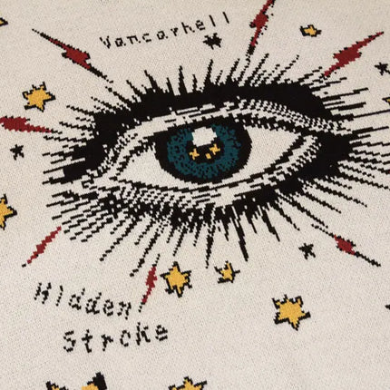 Y2K Eye Star Knitted Sweater