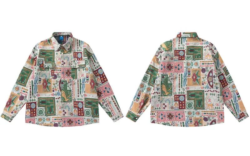 Y2K Retro Floral Button up