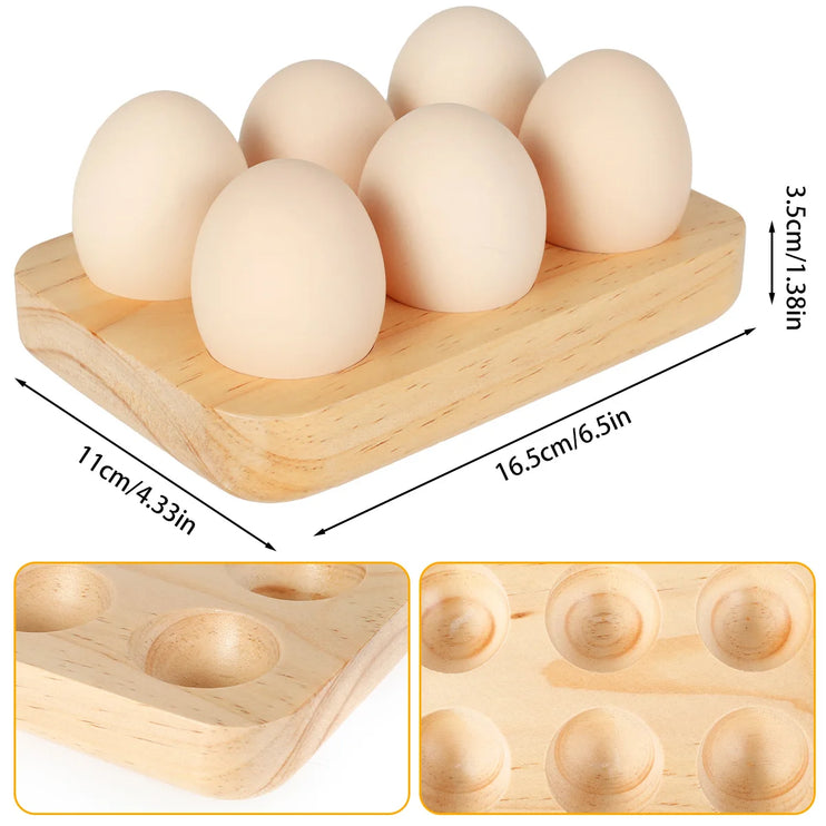 6-Cells Wooden Egg Holder