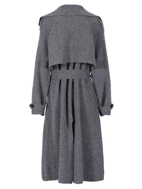 Gray Belted Cardigan