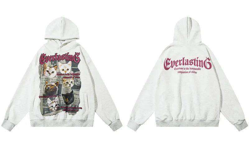 Graphic Cat Baggy Pullover