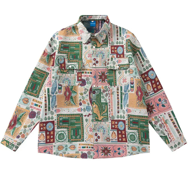 Y2K Retro Floral Button up