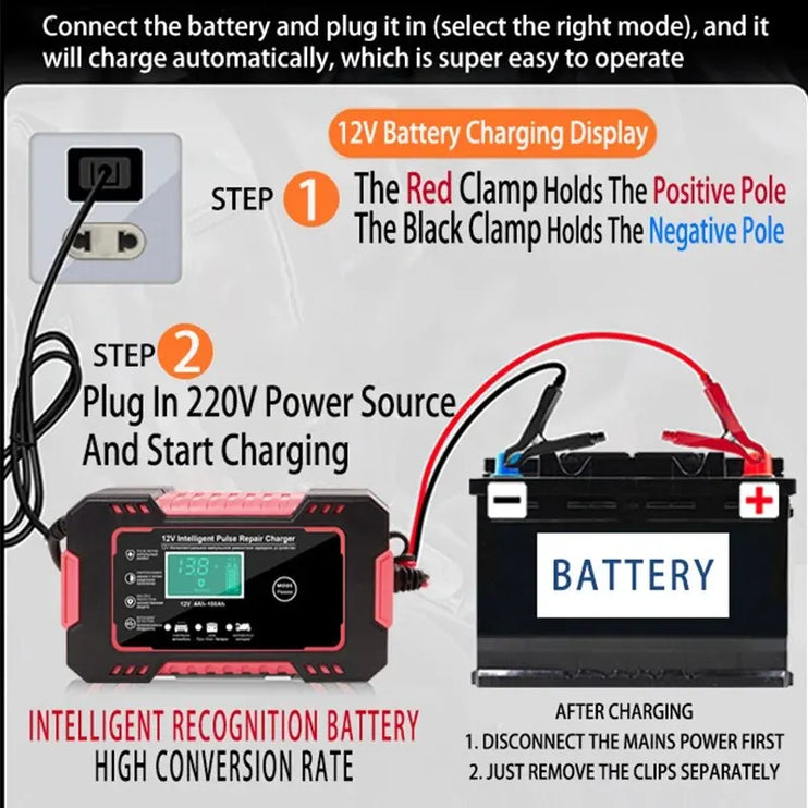 12V 6A Car Battery Charger