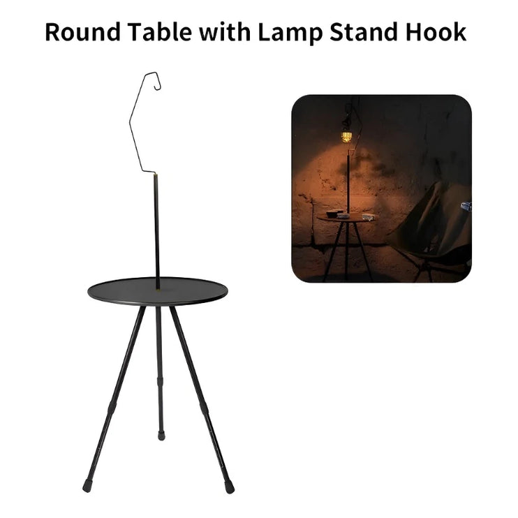 Camping Round Table with Light Stand