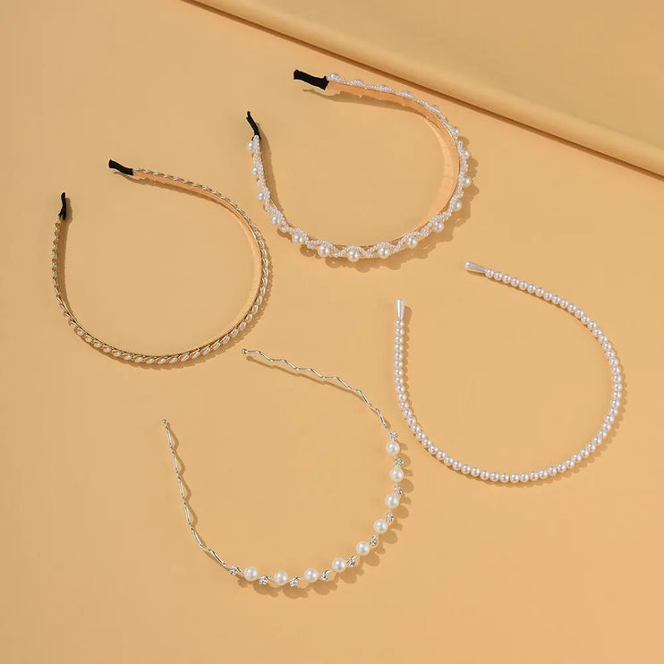 4PCS Set Pearl Hair Hoop