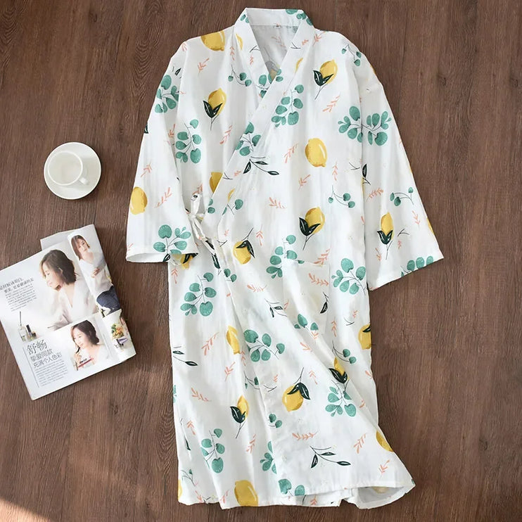 Japanese-style kimono pajamas