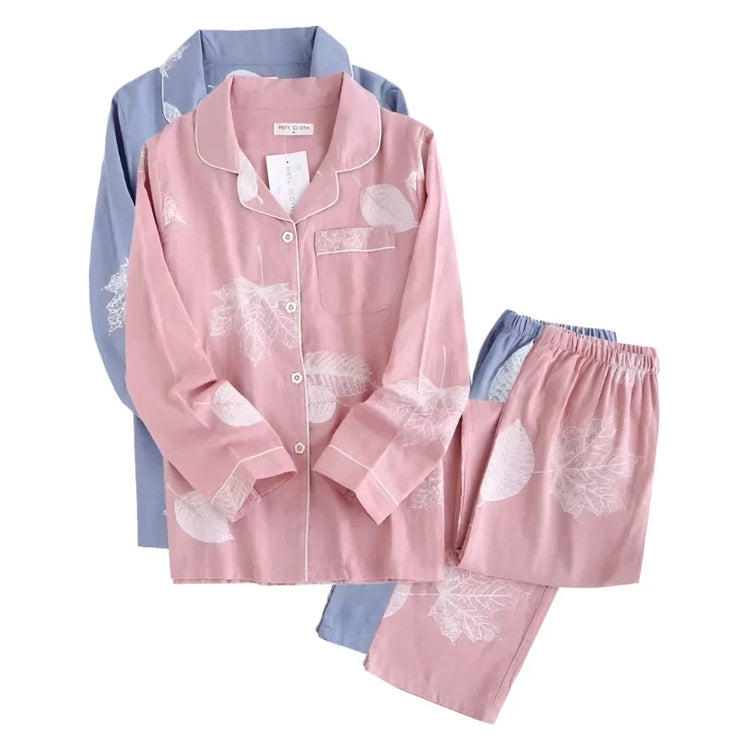 kimono leaf pajama sets