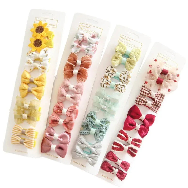 10Pcs Cute Bows Baby Hair Clips