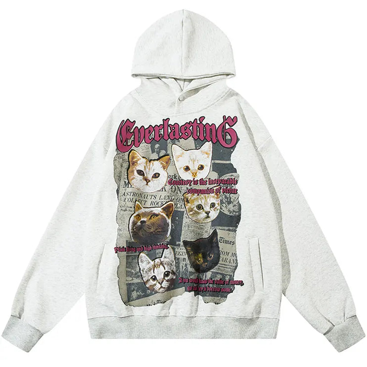 Graphic Cat Baggy Pullover