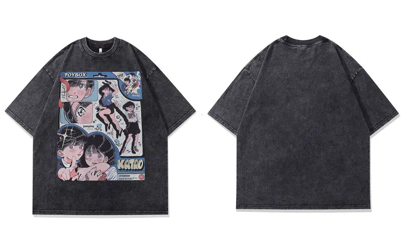 Retro Japanese Loose Tee