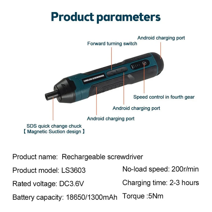 Mini Cordless Electric Screwdriver