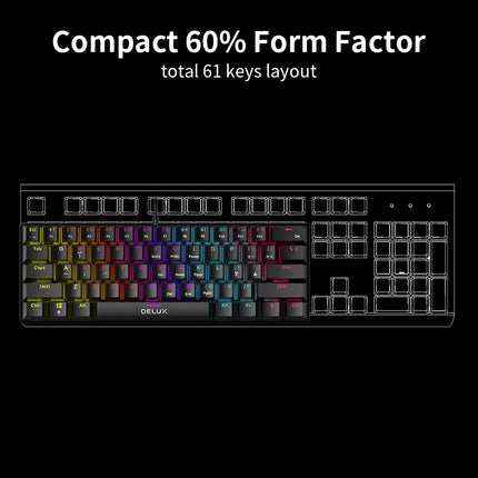 Gaming Mechanical Wired 61 Keys Keyboard