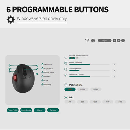 Trackball Mouse 6 Programmable