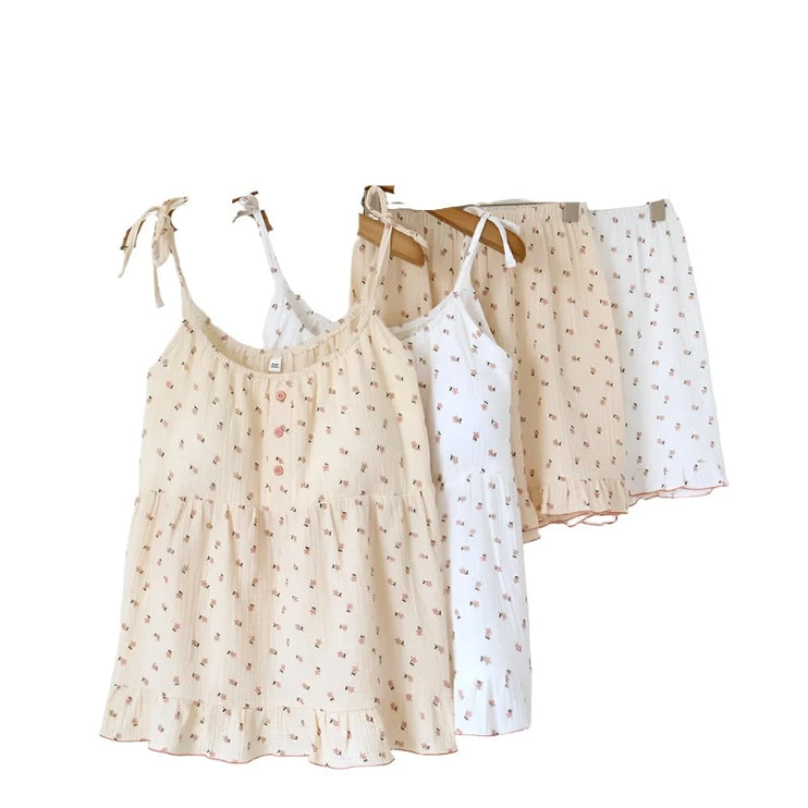 Japanese Suspender+Shorts Pajama Set