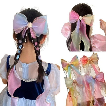 Chiffon Bow Ribbon Hairpins