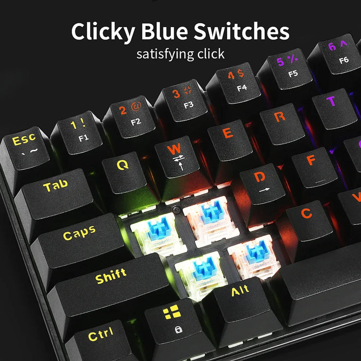 Gaming Mechanical Wired 61 Keys Keyboard