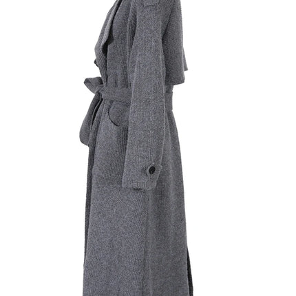 Gray Belted Cardigan