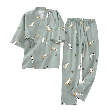 Japanese style kimono pajamas set