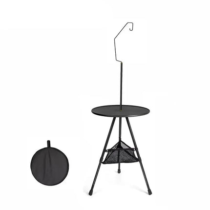 Camping Round Table with Light Stand