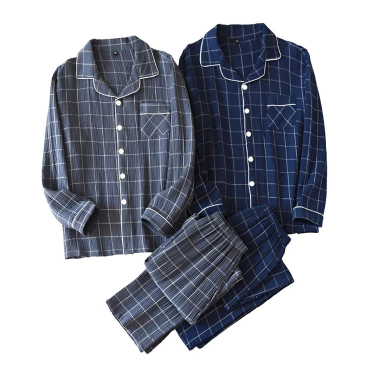 dark plaid pajamas set