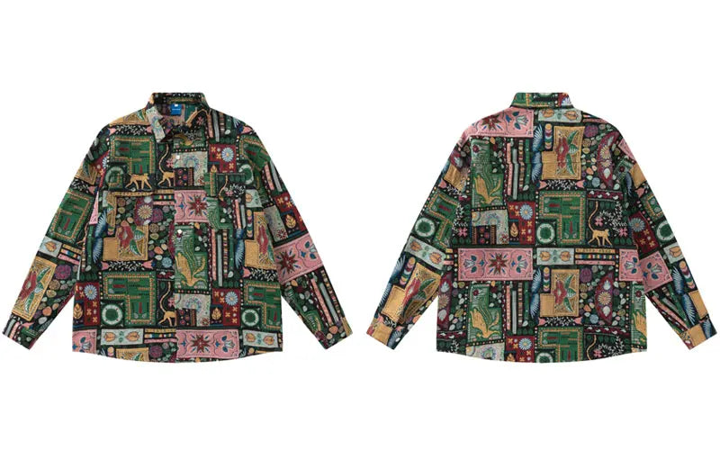 Y2K Retro Floral Button up