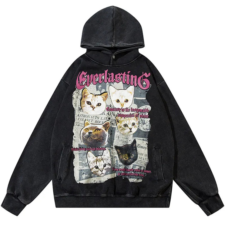 Graphic Cat Baggy Pullover