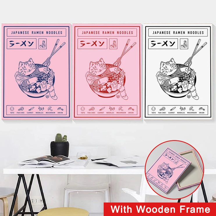 Cat in Ramen Posters