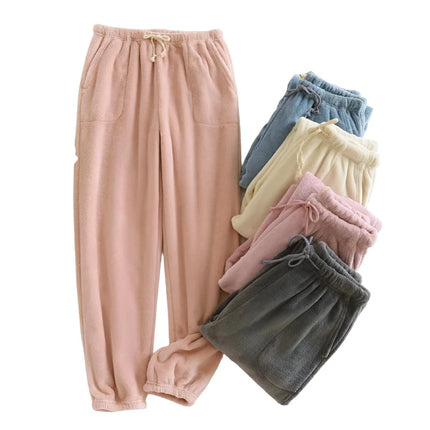 flannel coral fleece trousers