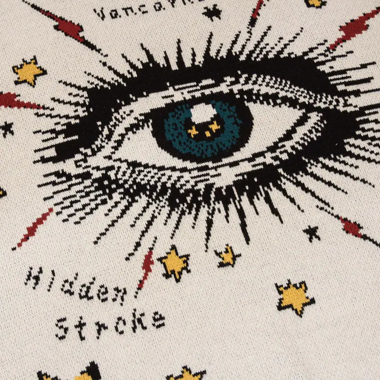 Y2K Eye Star Knitted Sweater